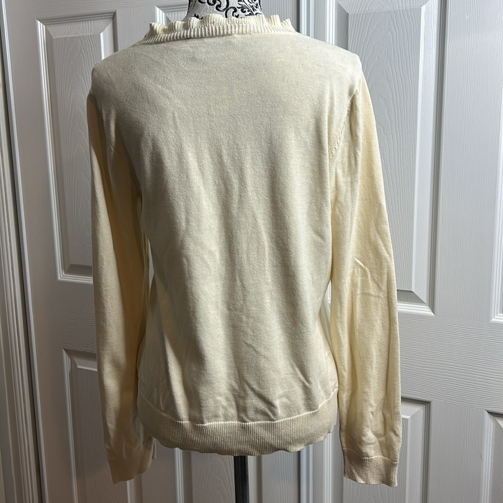Lauren Ralph Lauren Off White Cream L Ruffle Neck - Picture 4 of 5